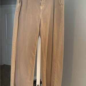 Tan Wide-Leg Pants